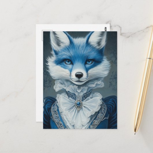 Blue Fox Briefkaart (Voorkant / Achterkant in situ)