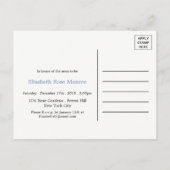 Blue Fox Burlap Baby shower Invitation Uitnodiging Briefkaart (Achterkant)