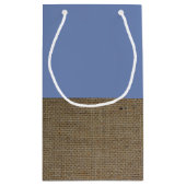 Blue Fox Burlap Baby shower Klein Cadeauzakje (Achterkant)