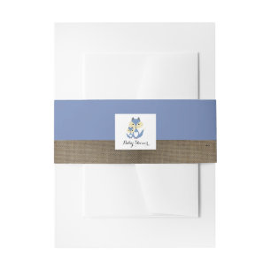 Blue Fox Burlap Baby shower Uitnodigingen Wikkel