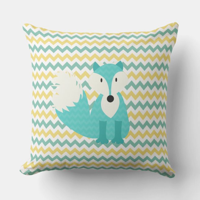 Blue Fox Chevron Stripe Outdoor Pillow Buitenkussen (Voorkant)