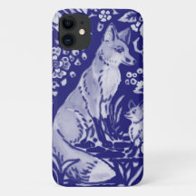  Blue Fox Tile Art Unique Woodland Animal Delft