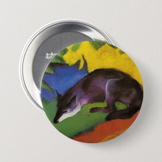 Blue Fox (van Franz Marc) Ronde Button 7,6 Cm (Voorkant /achterkant)