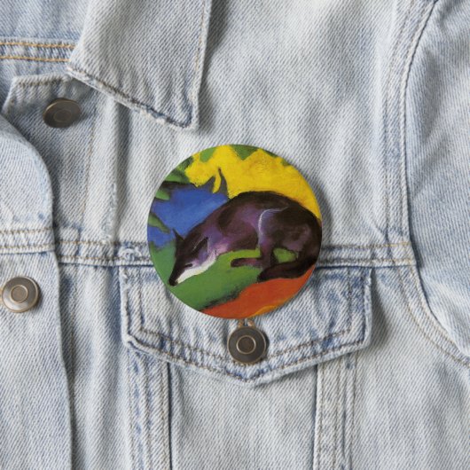Blue Fox (van Franz Marc) Ronde Button 7,6 Cm (In situ)