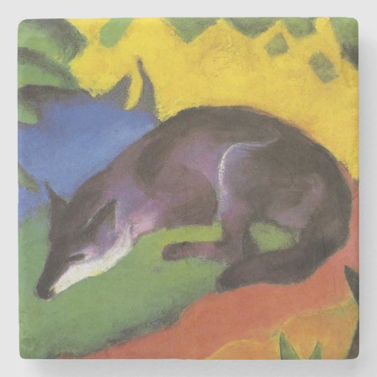 Blue Fox (van Franz Marc) Stenen Onderzetter (Voorkant)