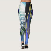 Blue Fractal abstract Leggings (Achterkant)