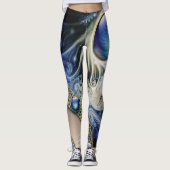 Blue Fractal abstract Leggings (Voorkant)