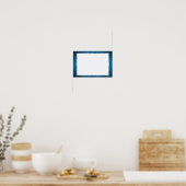 Blue Fractal Border Canvas of Poster (Keuken)