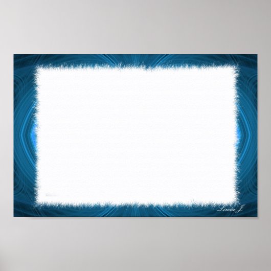 Blue Fractal Border Canvas of Poster (Voorkant)