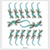Blue Fractal Lizards in toegewezen formaten Sticker (Vel)