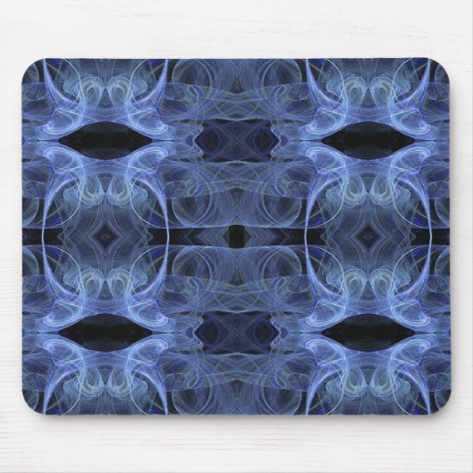 Blue Fractal Mousepad Muismat (Voorkant)