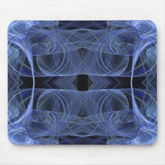 Blue Fractal Mousepad Muismat (Voorkant)