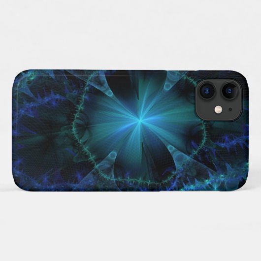 Blue Fractal Pattern Case-Mate iPhone Case (Achterkant (horizontaal))