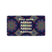 Blue Fractal Pattern Etiket (Voorkant)