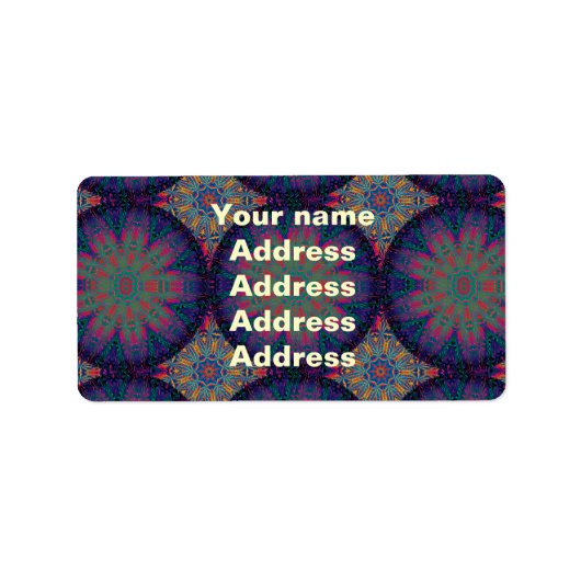 Blue Fractal Pattern Etiket (Voorkant)