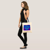 Blue Fractal & Peace Sign Tote Bag (Voorkant (model))
