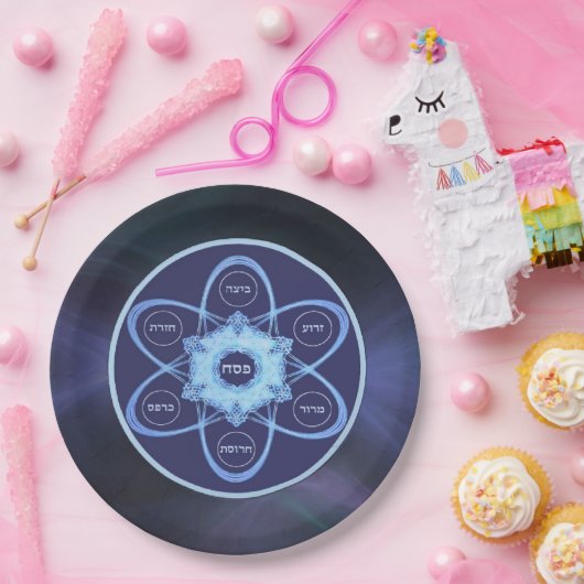 Blue Fractal Seder Bord (Feest)