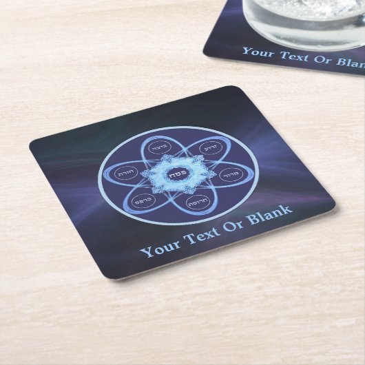 Blue Fractal Seder Bord Kartonnen Onderzetters (Schuin)