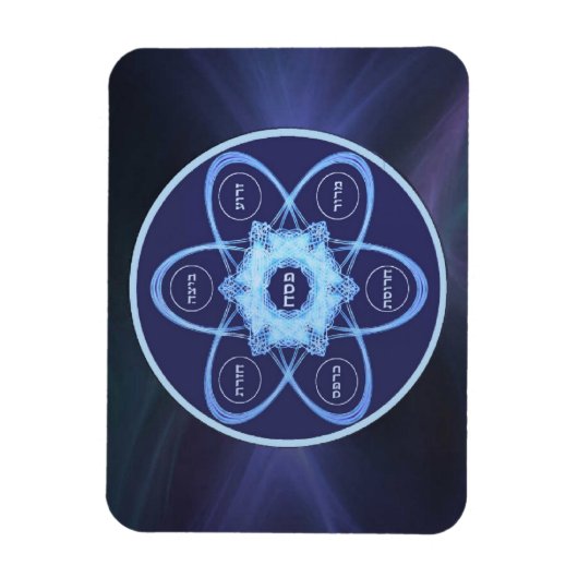 Blue Fractal Seder Bord Magneet (Verticaal)