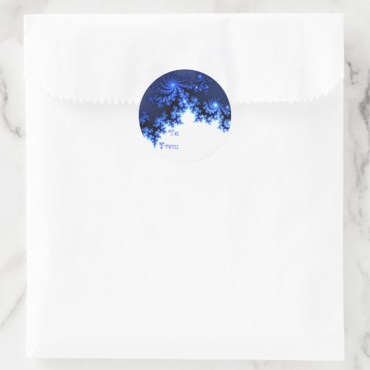 Blue Fractal Snowflake Gift Label (Tas)