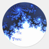 Blue Fractal Snowflake Gift Label (Voorkant)