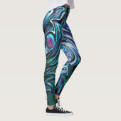 Blue Fractal Swirl Leggings (Rechts)