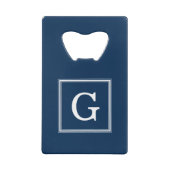 Blue Framed Monogram Creditkaart Flessenopener (Achterkant)
