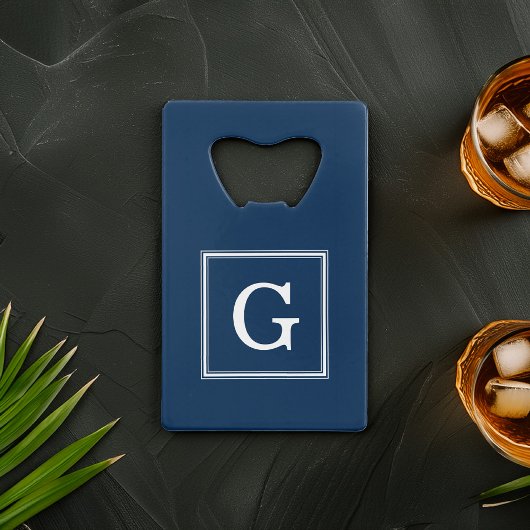 Blue Framed Monogram Creditkaart Flessenopener