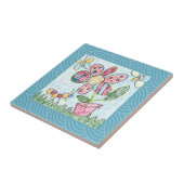 Blue Framed Tile/Trivet $ 13,95 Tegeltje (Zijkant)