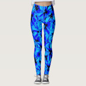 Blue Frangipani Flowers Leggings (Voorkant)