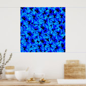 Blue Frangipani Flowers Poster (Keuken)