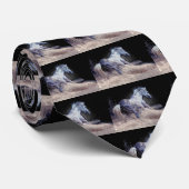 Blue Free Horse Spirit Motivatie Stropdas (Opgerold)