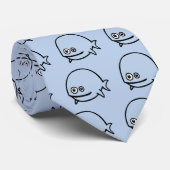 Blue FreeDos Fish Stropdas (Opgerold)