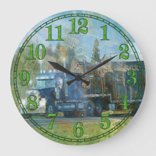 Blue Freight Transporter Wall Clock Grote Klok
