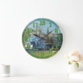 Blue Freight Transporter Wall Clock Grote Klok (Huis)