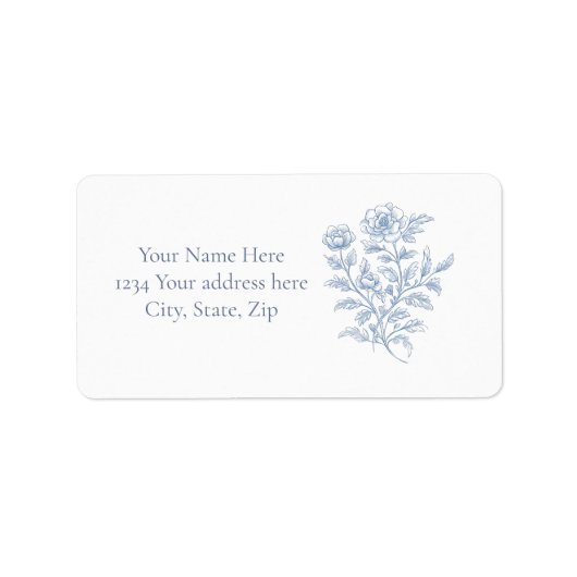 Blue French Address Label (Voorkant)