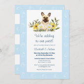Blue French Bulldog Baby shower Kaart (Voorkant / Achterkant)
