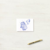 Blue French Bulldog Frenchie Drawing Post-it® Notes (Op bureau)