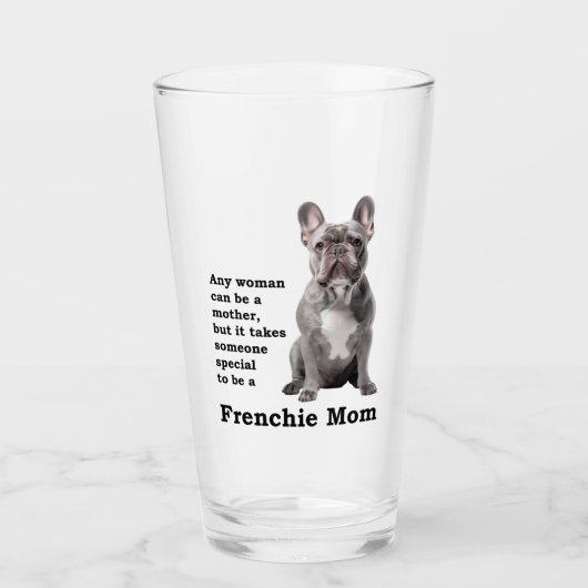 Blue French Bulldog mama Glas (Voorkant)