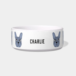 Blue French Bulldog Name Bowl Voerbakje