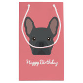 Blue French Bulldog Small Gift Bag Klein Cadeauzakje (Achterkant)