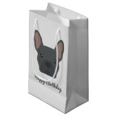 Blue French Bulldog Small Gift Bag Klein Cadeauzakje (Voorkant Gekanteld)