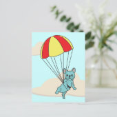 Blue French Bulldog Umbrella Fun Briefkaart (Staand voorkant)