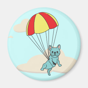 Blue French Bulldog Umbrella Fun Magnet