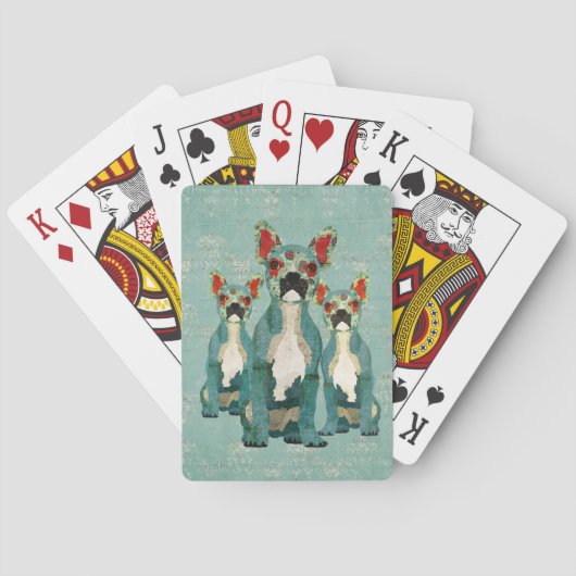Blue French Bulldogs Card Deck Speelkaarten (Achterkant)