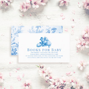 Blue French Country Boerderij Animal Boy Boeken vo Informatiekaartje