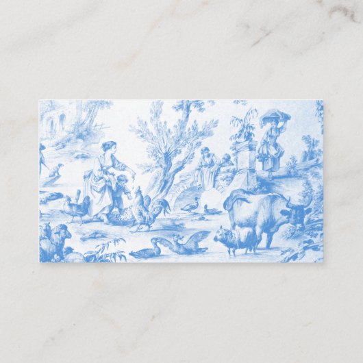 Blue French Country Boerderij Luier Raffle Ticket Informatiekaartje (Achterkant)