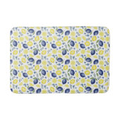 Blue French Country Lemon Pattern Badmat (Voorkant)