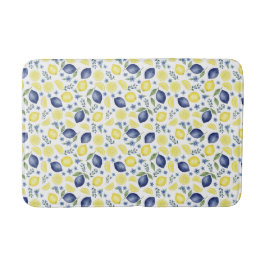 Blue French Country Lemon Pattern Badmat