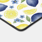 Blue French Country Lemon Pattern  Bureaumat (Hoek)
